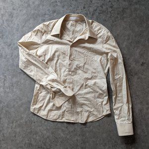 Helmut Lang Tan Button Down with Stretch